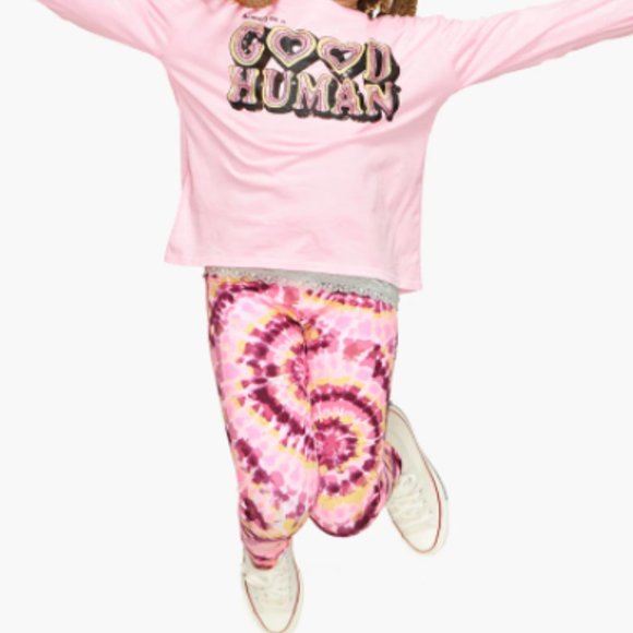 NWT Justice Pink & Yellow Tie Dye Pattern Leggings - Picture 1 of 3